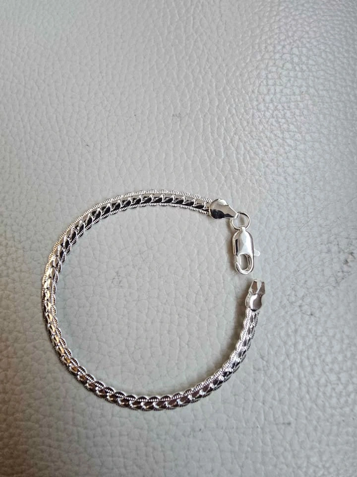 925 Sterling Silver Braided Link Bracelet - photo 4