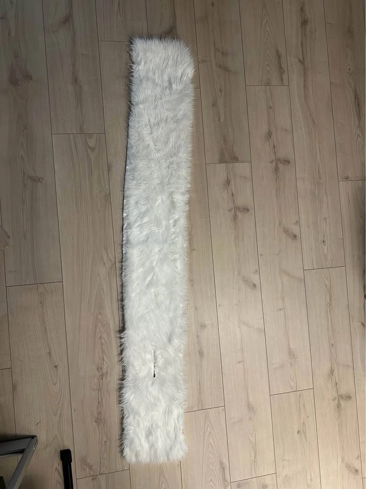 White Lined Faux Fur Shawl / Wrap - photo 2