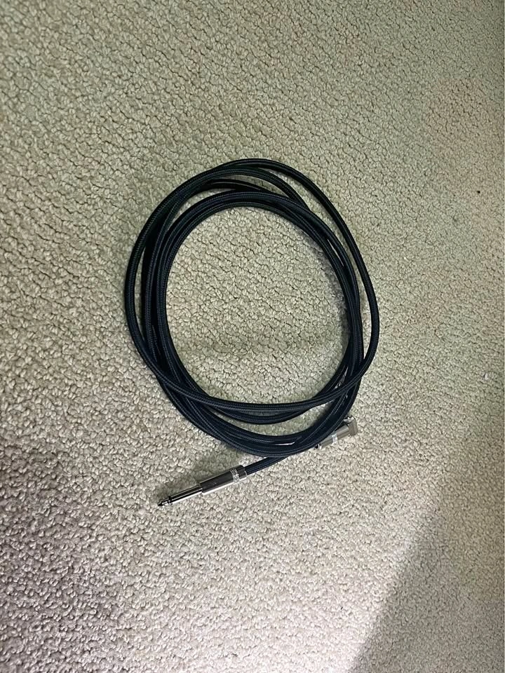 Black braided cable 1/4inch cord