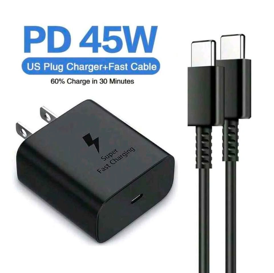 45W Super Fast Charging Travel Adapter & USB-C Cable