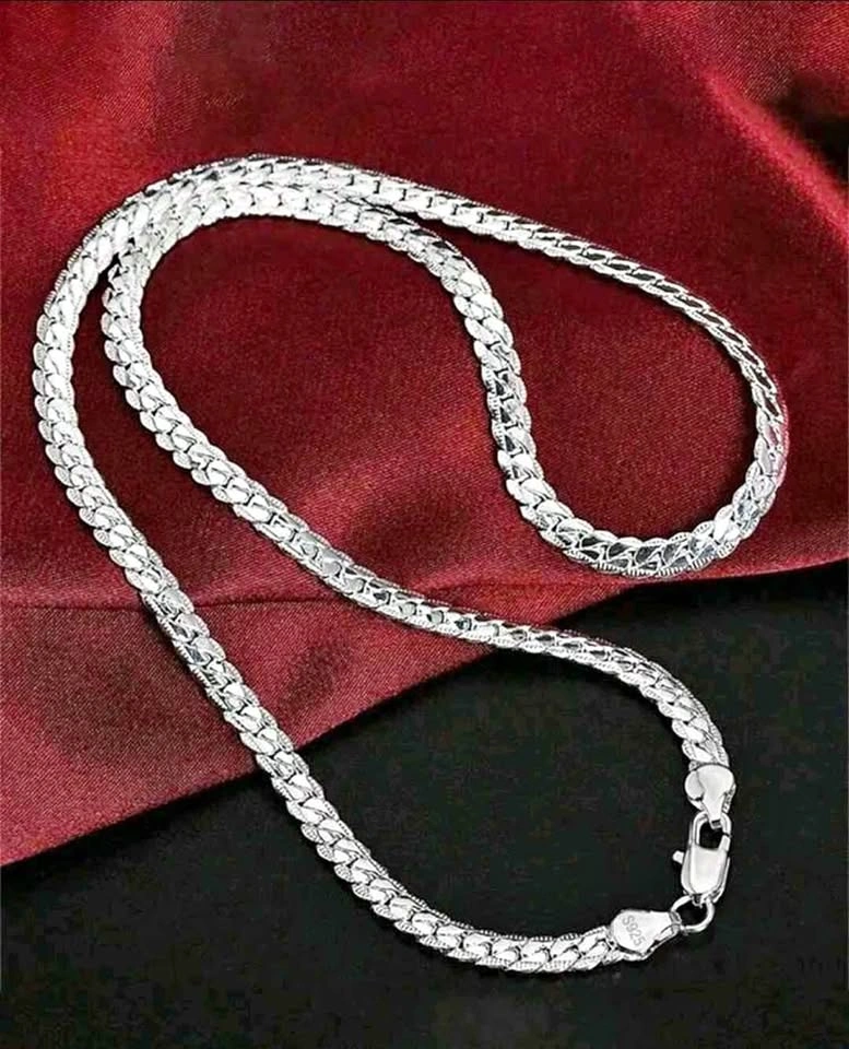 S925 Sterling Silver Flat Chain Necklace