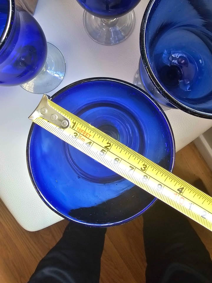 Set of 4 blue glass goblets - photo 4