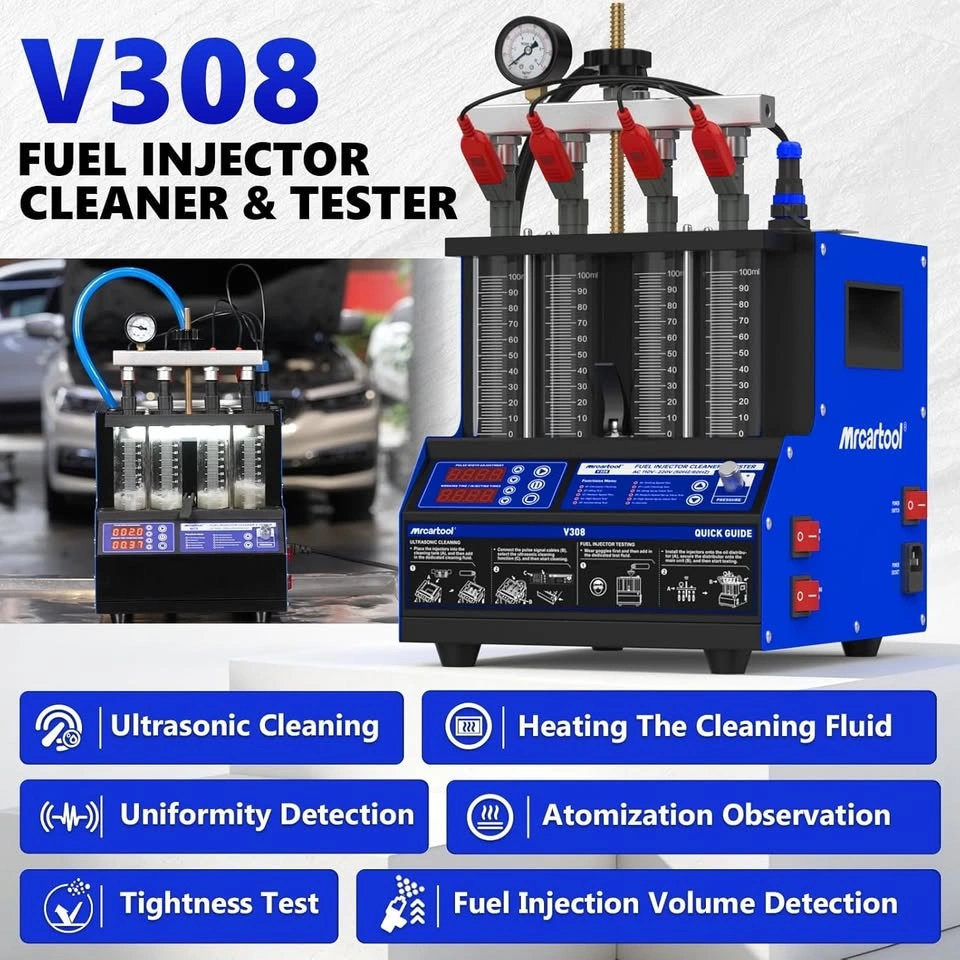 Mrcartool V308 4-Cylinder Fuel Injector Cleaner & Tester - Cash - photo 2