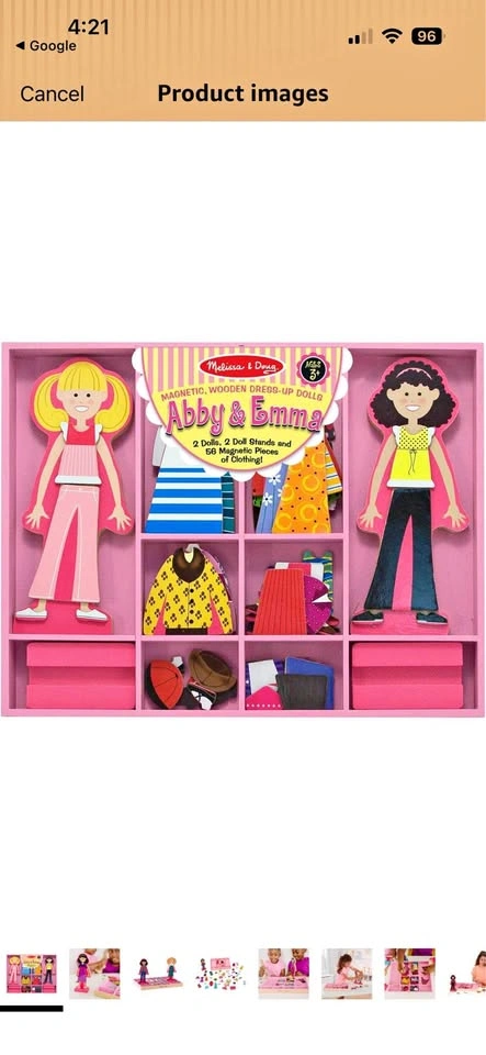 Melissa & Doug Abby and Emma Magnetic Wooden Dress-Up Dolls