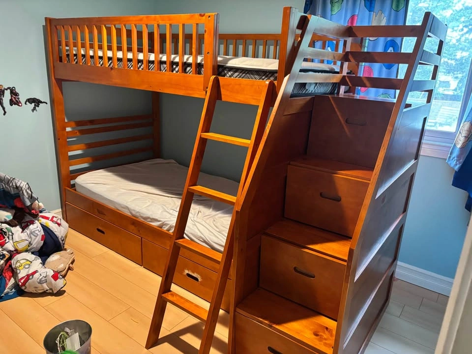 Solid Wood Bunk Bed - Twin/Twin w/ Stairs & Storage - photo 2