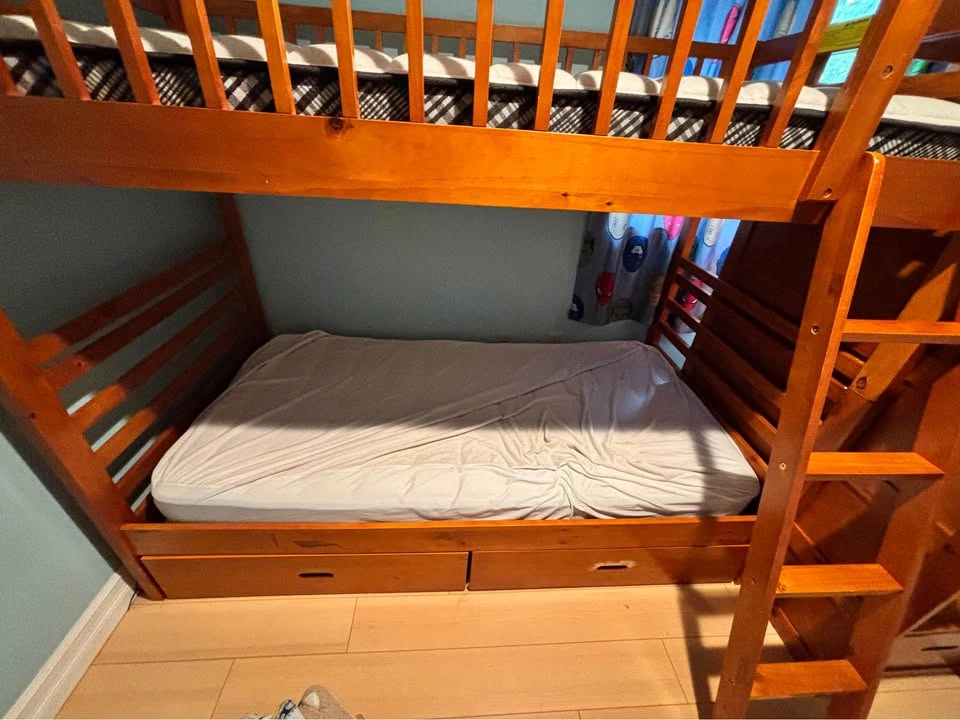 Solid Wood Bunk Bed - Twin/Twin w/ Stairs & Storage - photo 3