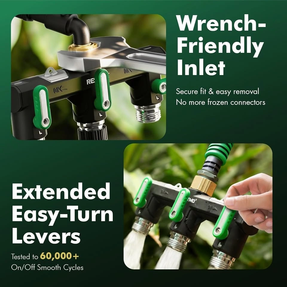 3-Way Heavy Duty Full Metal Garden Hose Splitter - photo 4