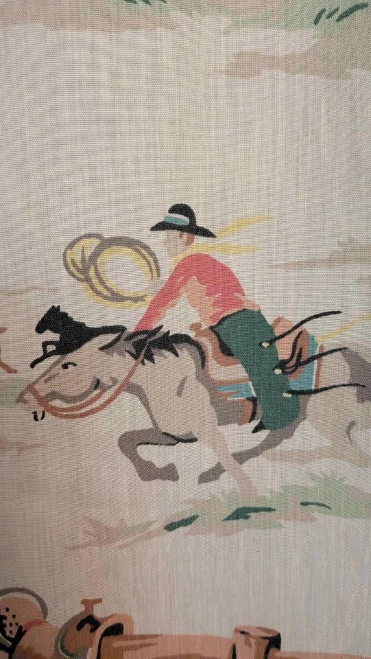Vintage 1960s Western Cowboy Shower Curtain - photo 5