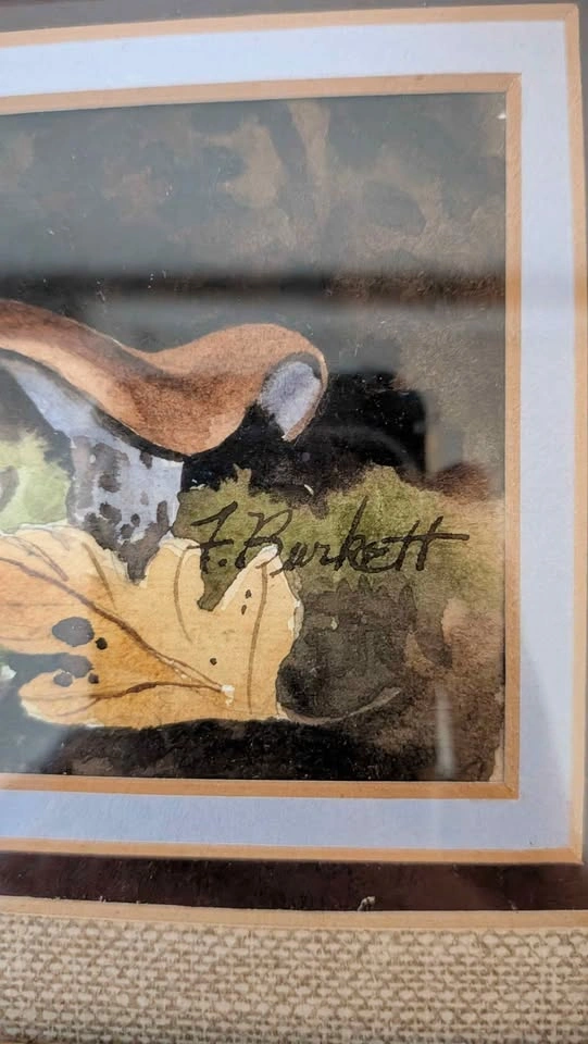 Vintage Framed Original Watercolor: Woodland Mushrooms - photo 5
