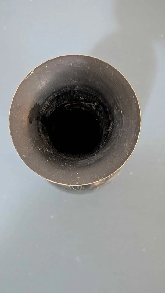 Vintage Hand-Etched Solid Brass Vase (Black & Gold) - photo 2