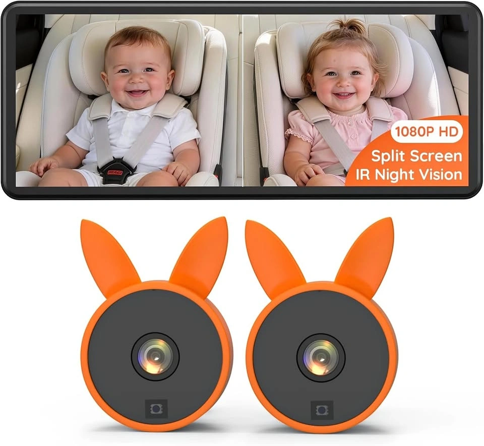 Babyvue Dual Baby Car Camera Monitor (7.2" Split Screen) - Cash