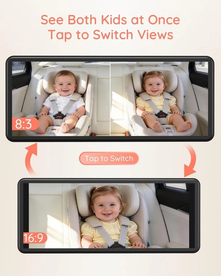 Babyvue Dual Baby Car Camera Monitor (7.2" Split Screen) - Cash - photo 5