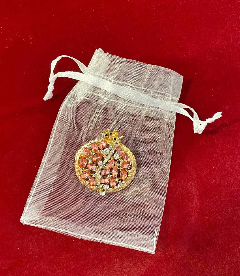 Elegant Pomegranate Crystal Brooch Pin