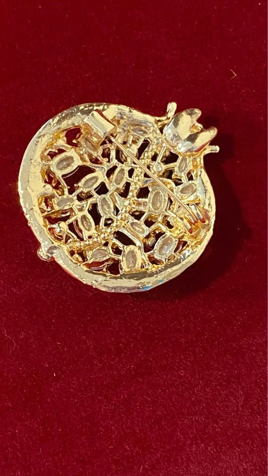 Elegant Pomegranate Crystal Brooch Pin - photo 2