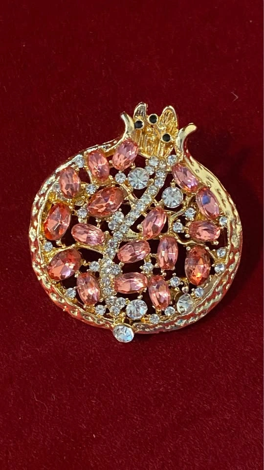 Elegant Pomegranate Crystal Brooch Pin - photo 3