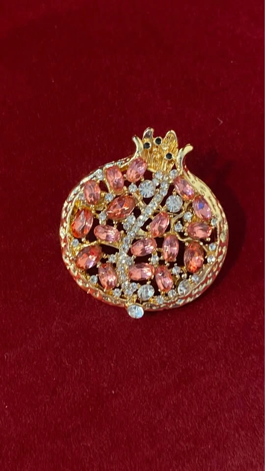 Elegant Pomegranate Crystal Brooch Pin - photo 4