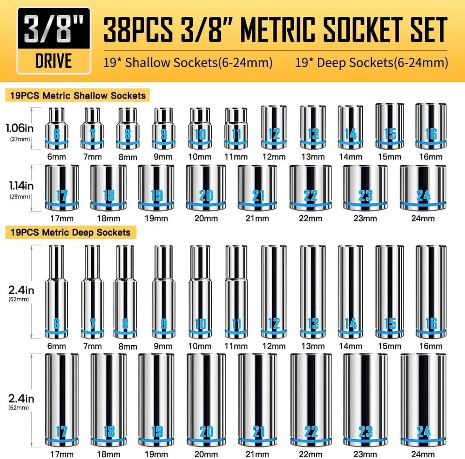 BOEN 76 Piece 3/8" Drive Socket Wrench Set - Cash Only - photo 3