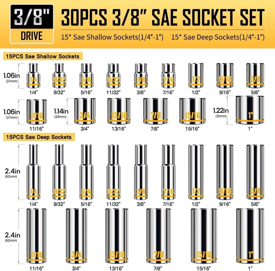BOEN 76 Piece 3/8" Drive Socket Wrench Set - Cash Only - photo 4