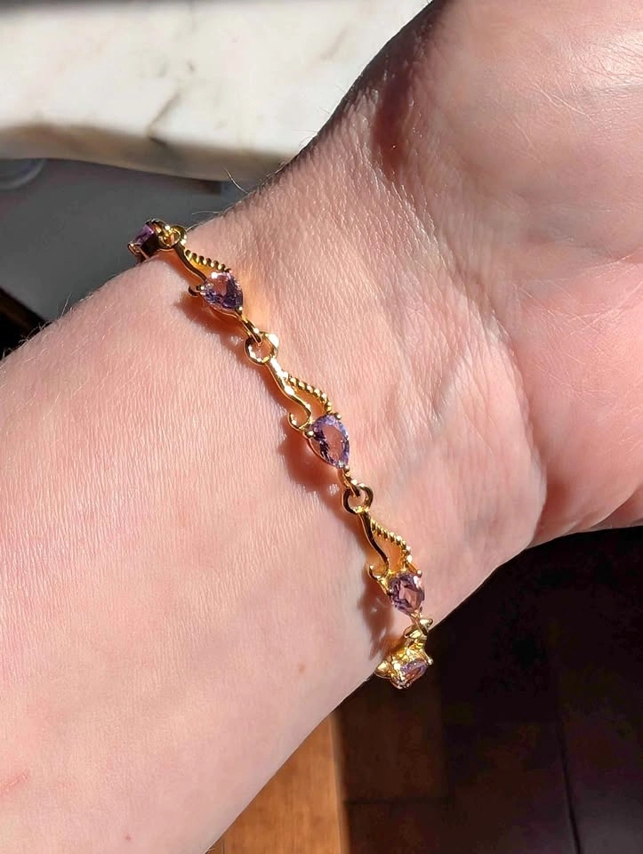Amethyst Bracelet in gold plated sterling