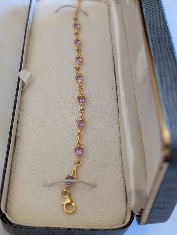 Amethyst Bracelet in gold plated sterling - photo 2