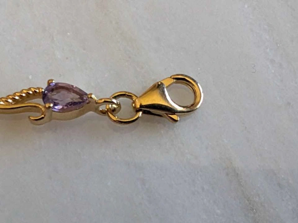 Amethyst Bracelet in gold plated sterling - photo 3