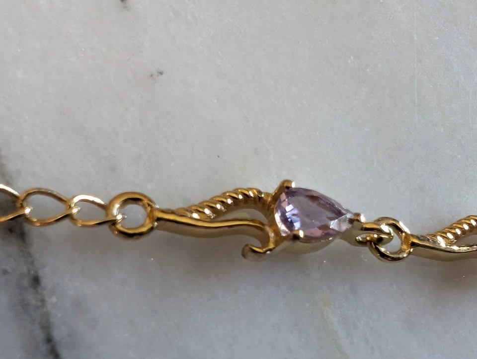 Amethyst Bracelet in gold plated sterling - photo 4