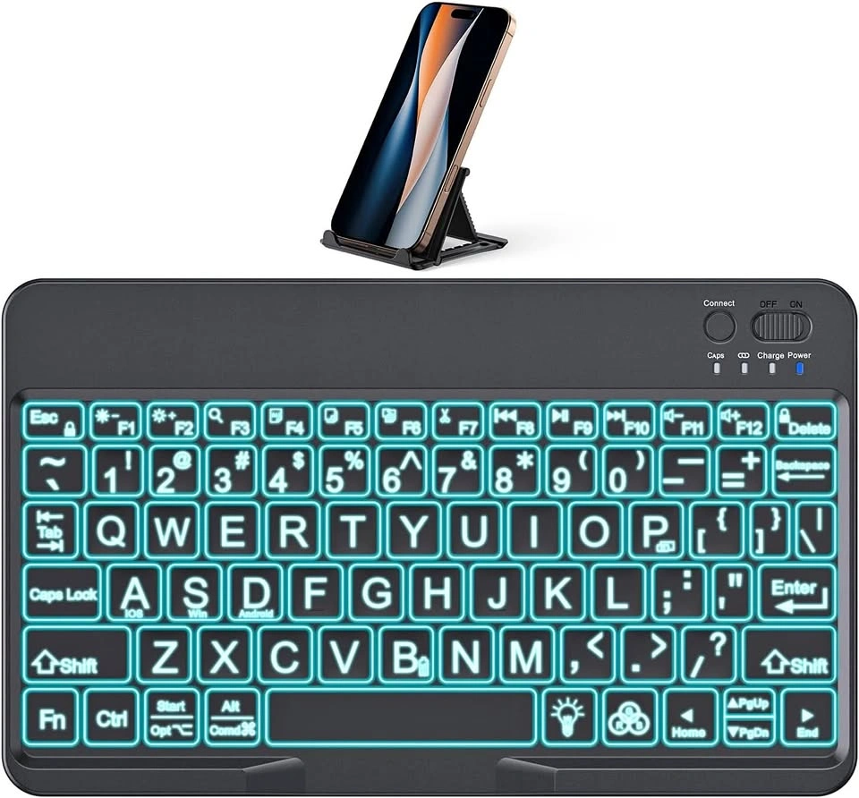 Large Print Bluetooth Keyboard with 7-Color Backlight - Cash Onl