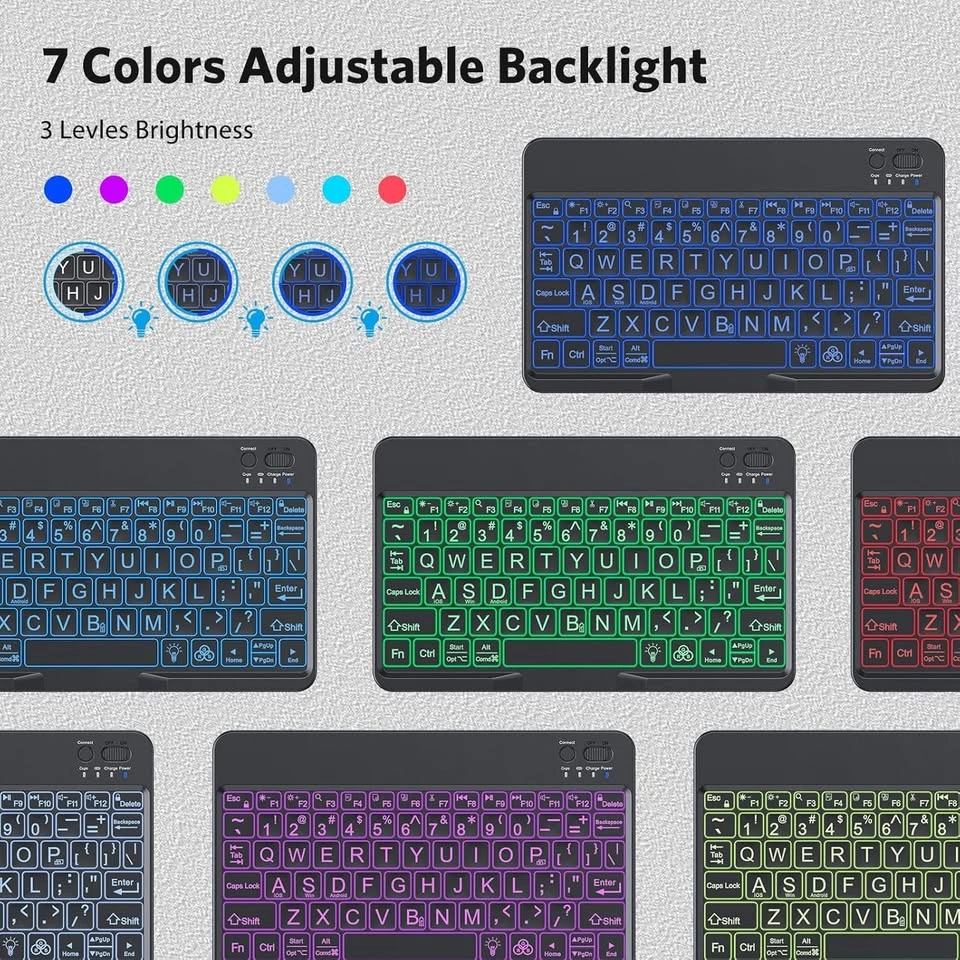 Large Print Bluetooth Keyboard with 7-Color Backlight - Cash Onl - photo 2
