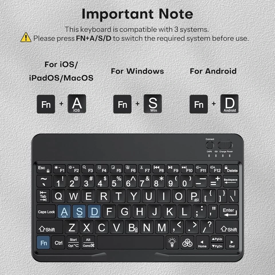Large Print Bluetooth Keyboard with 7-Color Backlight - Cash Onl - photo 3