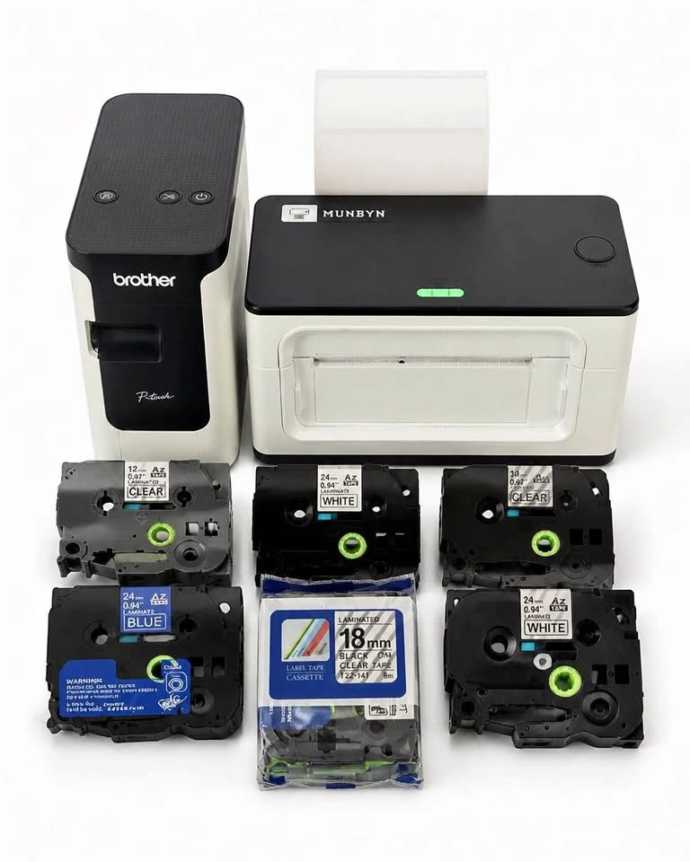 Label Printers: Munbyn 300DPI & Brother PT-700