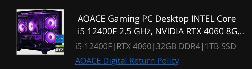 Gaming PC Setup: RTX 4060, 32GB RAM, i5-12400F, 27" 240Hz Monito - photo 4