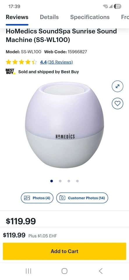 Homedics SoundSpa Sunrise Sound Machine - photo 3