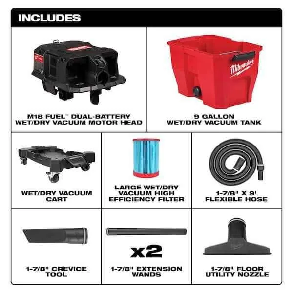 MILWAUKEE M18 FUEL 9 Gallon Dual-Battery Wet/Dry Vacuum image indicator(6)