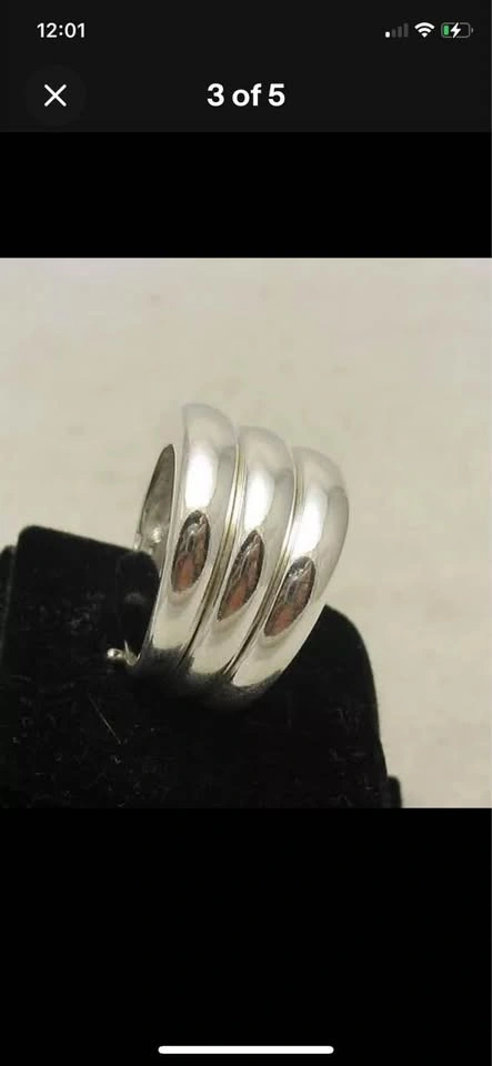 Size 6.5 Sterling Silver Triple Band Ring - photo 3