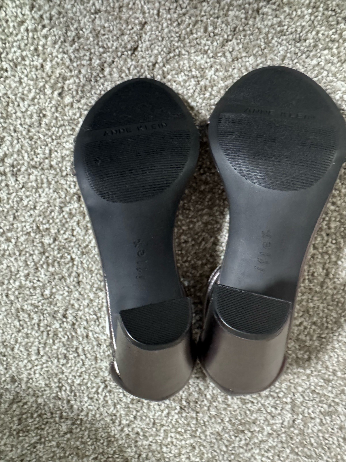Anne Klein Gray Rhinestone Ankle Strap Block Heels - Women's 7M - photo 4