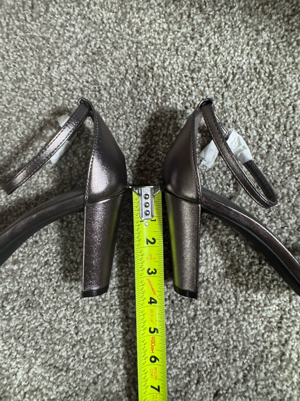 Anne Klein Gray Rhinestone Ankle Strap Block Heels - Women's 7M - photo 5