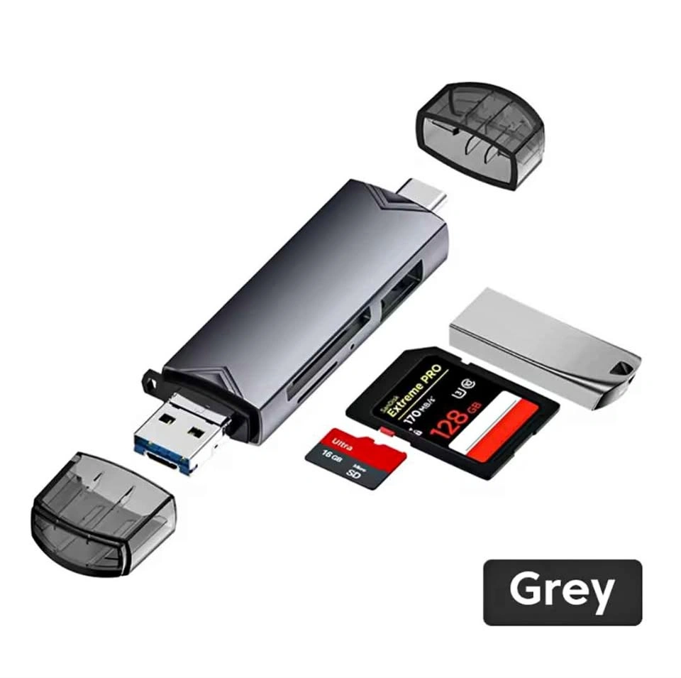 OTG Type C SD TF Card Reader 6 in 1 USB 3.0 Flash Drive Adapter