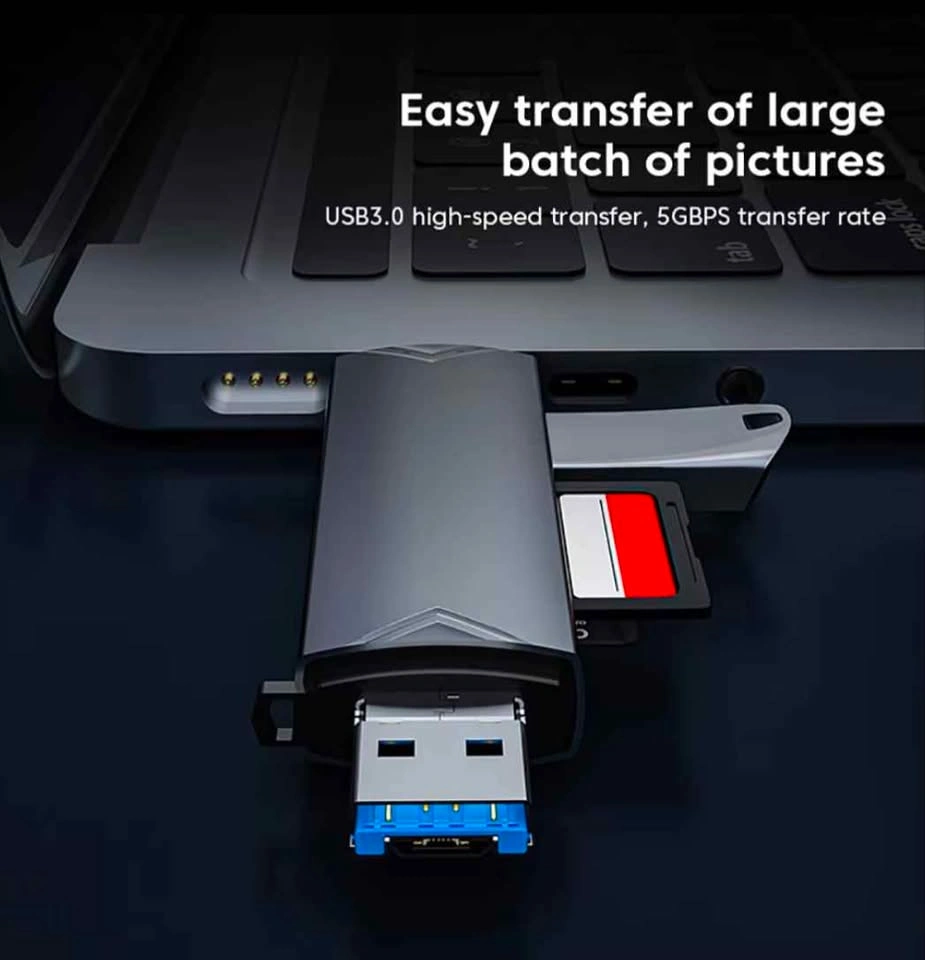 OTG Type C SD TF Card Reader 6 in 1 USB 3.0 Flash Drive Adapter - photo 3