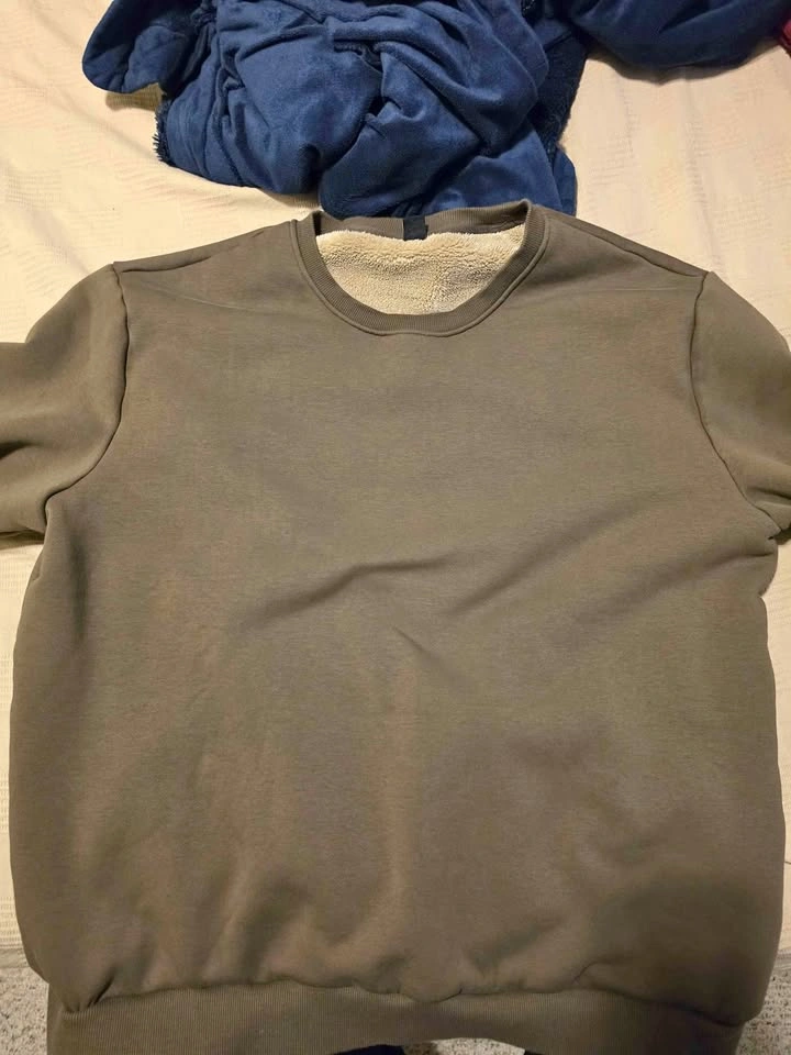 Warm Fleece Lined Crewneck Sweater - XL