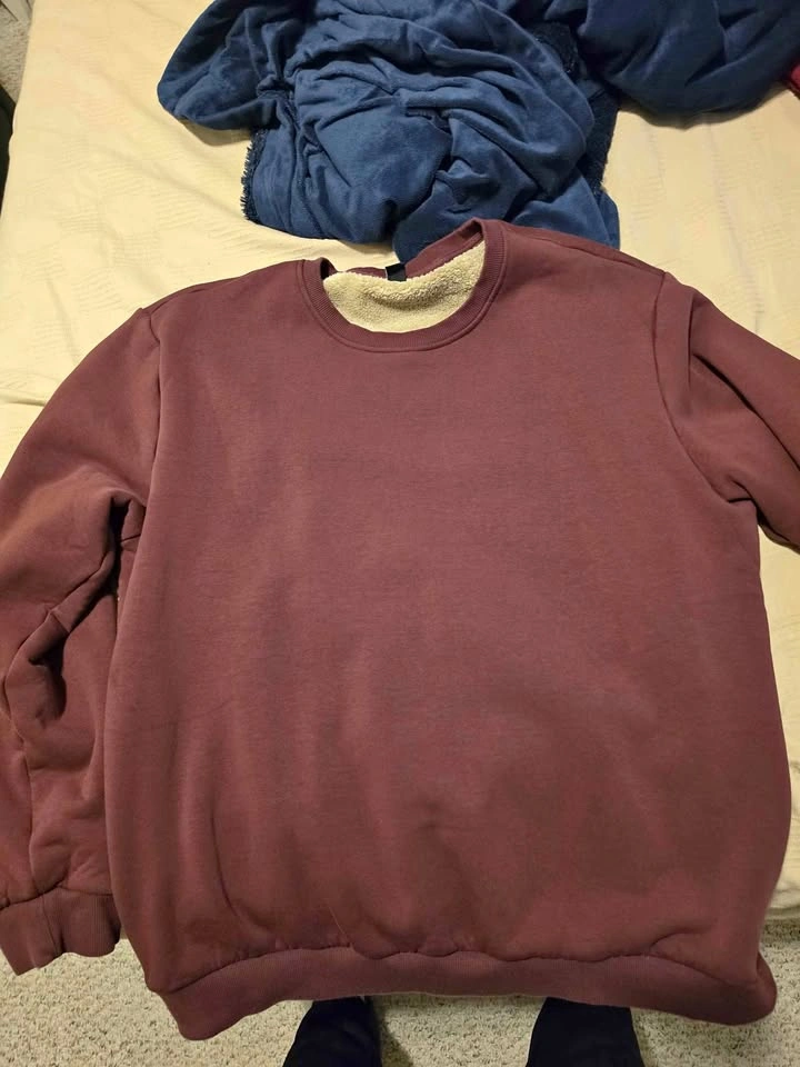 Warm Fleece Lined Crewneck Sweater - XL