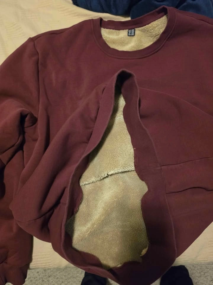 Warm Fleece Lined Crewneck Sweater - XL - photo 3