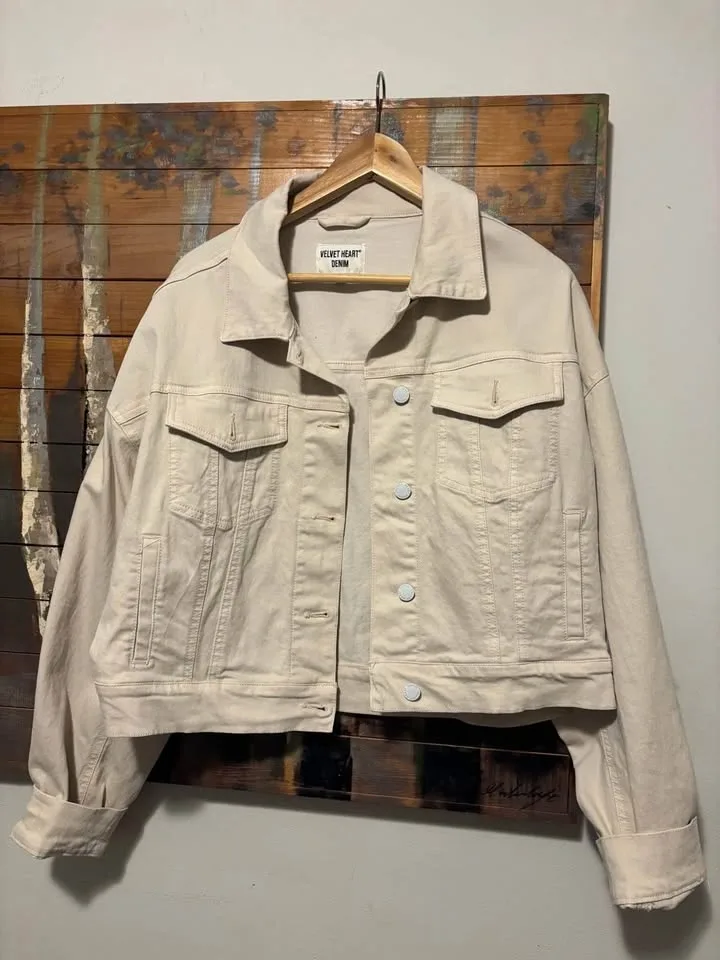 Velvet heart denim jacket - photo 2