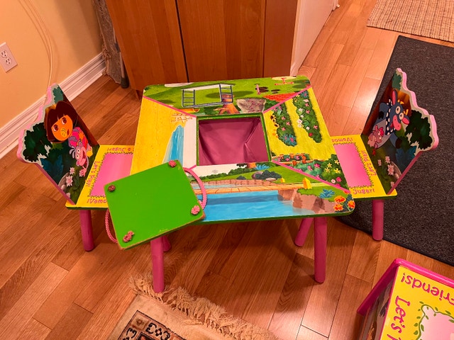 Solid Wood Kid’s Table, Chair and Box Organizer - photo 3