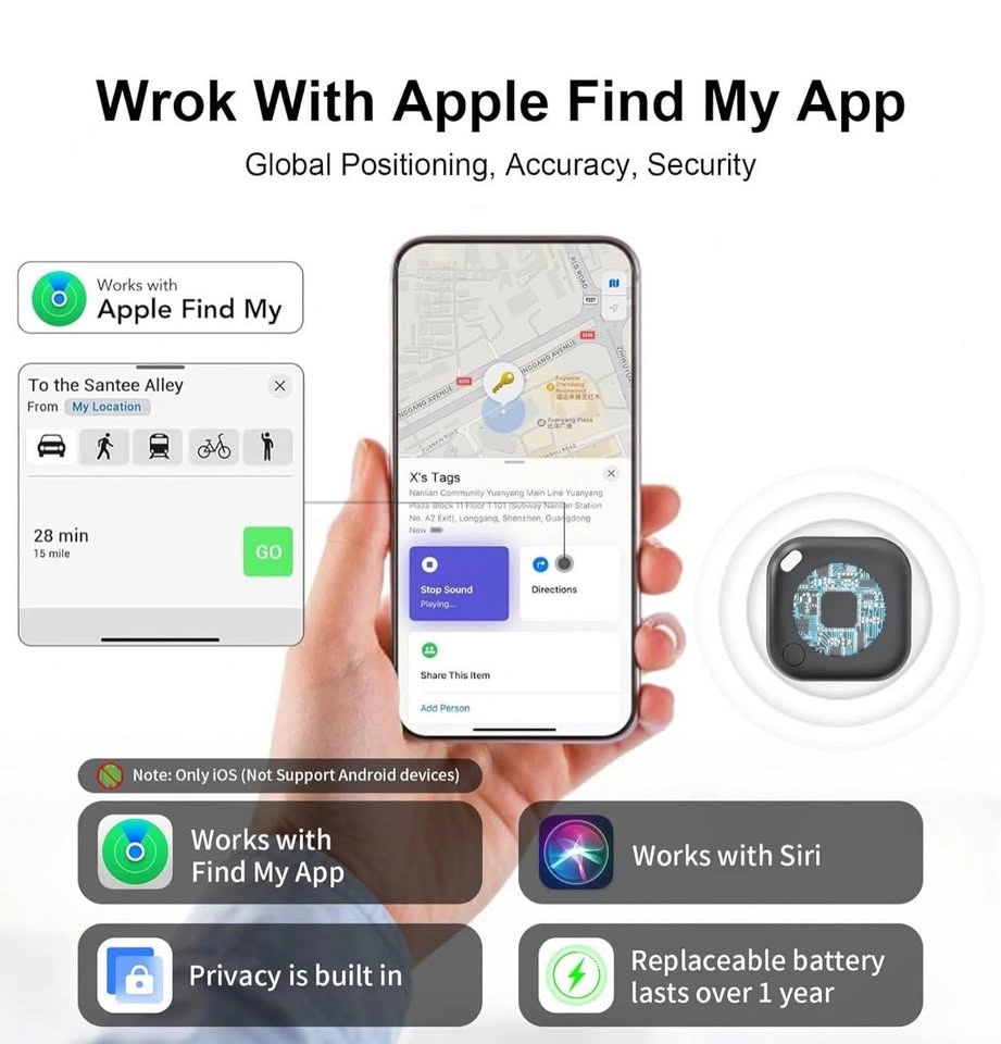 2 Packs Air Tracker Tags for Apple Find My - photo 2