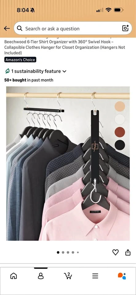 MORALVE 6-Tier Space Saving Shirt Organizers (2 sets of 4-pack)