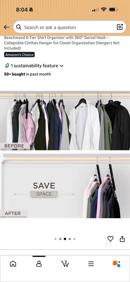 MORALVE 6-Tier Space Saving Shirt Organizers (2 sets of 4-pack) - photo 3