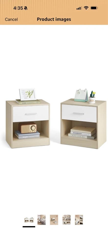 VASAGLE Nightstands Set of 2 – Beige & White - photo 2