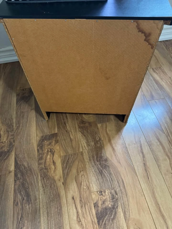 Black and wood tone 1 drawer + shelf nightstand - photo 3
