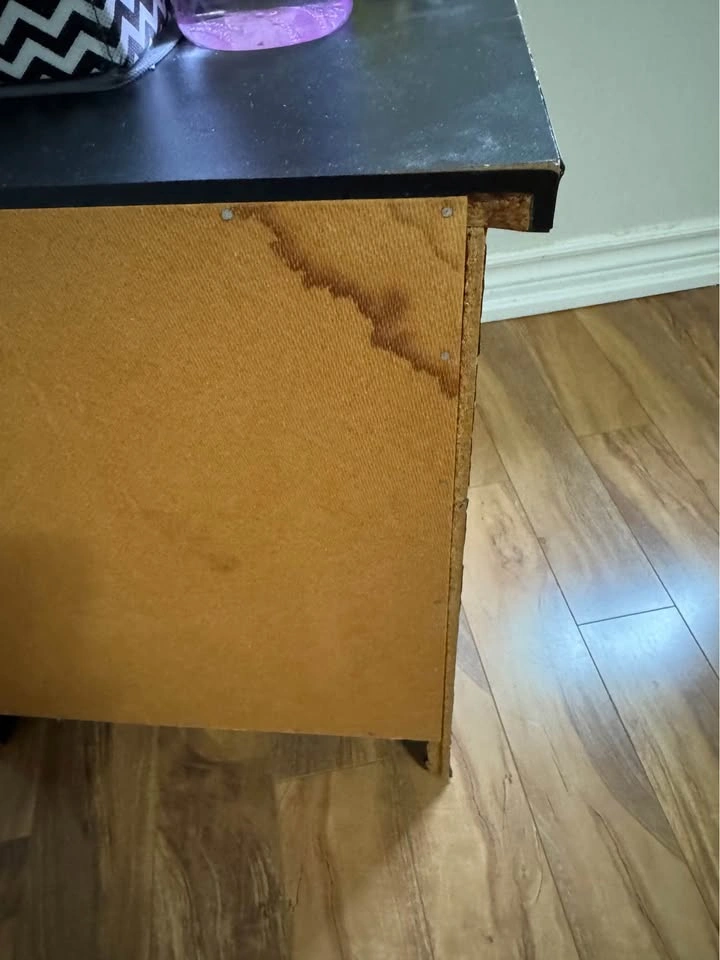 Black and wood tone 1 drawer + shelf nightstand - photo 4