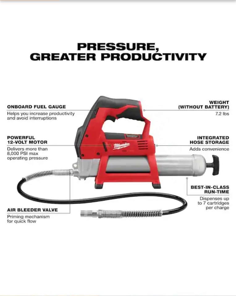 Milwaukee M12 grease gun - photo 3